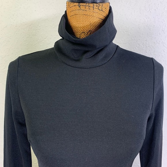 THAT'S SO FETCH Bodycon Turtle‎ Neck Open Back LBD Long Sleeve Dress NWT - Picture 2 of 13